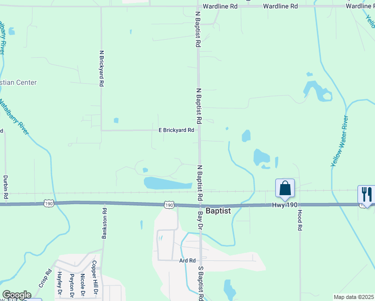 map of restaurants, bars, coffee shops, grocery stores, and more near 45147 North Baptist Road in Hammond