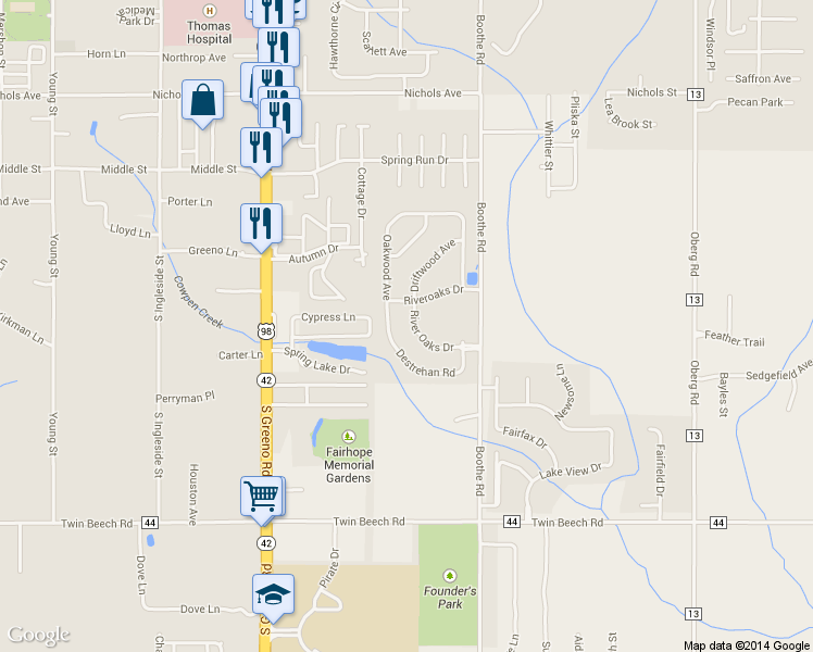 map of restaurants, bars, coffee shops, grocery stores, and more near 217 Manor Blvd in Fairhope