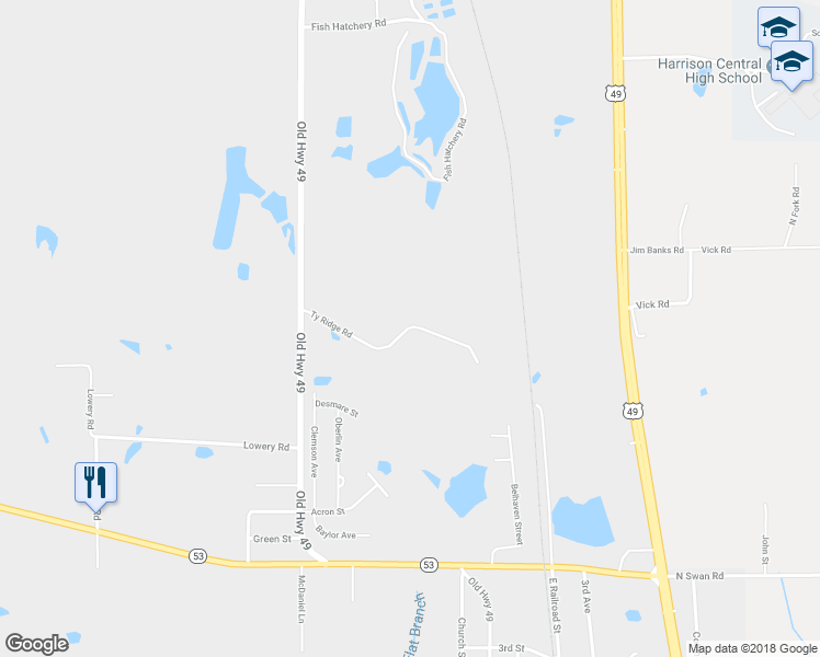 map of restaurants, bars, coffee shops, grocery stores, and more near 16835 Ty Ridge Road in Gulfport