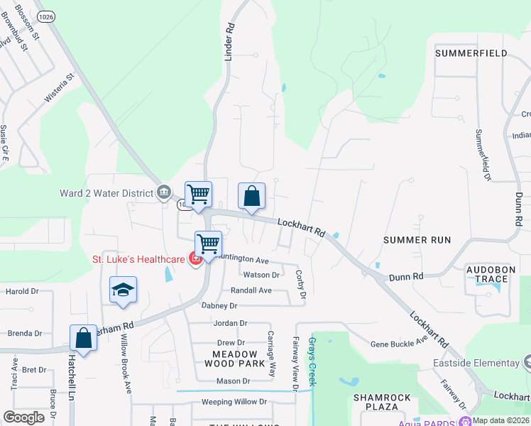 map of restaurants, bars, coffee shops, grocery stores, and more near 9101 Lockhart Road in Denham Springs
