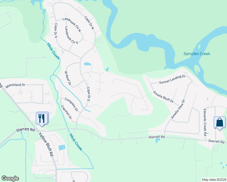 map of restaurants, bars, coffee shops, grocery stores, and more near 14486 Tranquility Creek Drive in Jacksonville