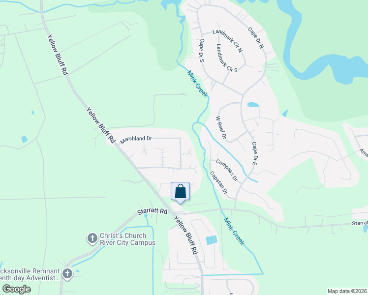 map of restaurants, bars, coffee shops, grocery stores, and more near 14791 Water View Lane in Jacksonville