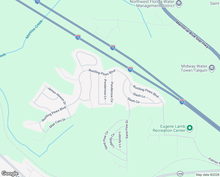 map of restaurants, bars, coffee shops, grocery stores, and more near 120 Ponderosa Circle in Midway