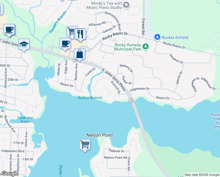map of restaurants, bars, coffee shops, grocery stores, and more near 2450 Duncan Drive in Niceville