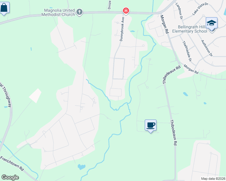 map of restaurants, bars, coffee shops, grocery stores, and more near 16741 Battle Creek Drive in Central