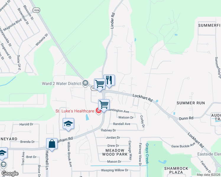 map of restaurants, bars, coffee shops, grocery stores, and more near 9318 Lockhart Road in Denham Springs