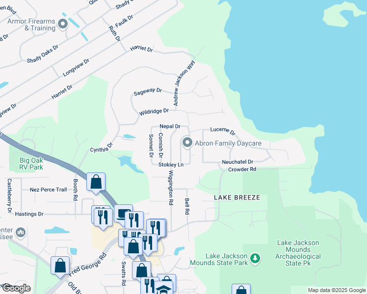 map of restaurants, bars, coffee shops, grocery stores, and more near 4105 Tara Drive in Tallahassee