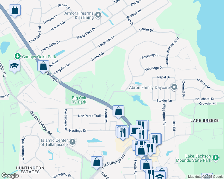map of restaurants, bars, coffee shops, grocery stores, and more near 2110 Cynthia Drive in Tallahassee
