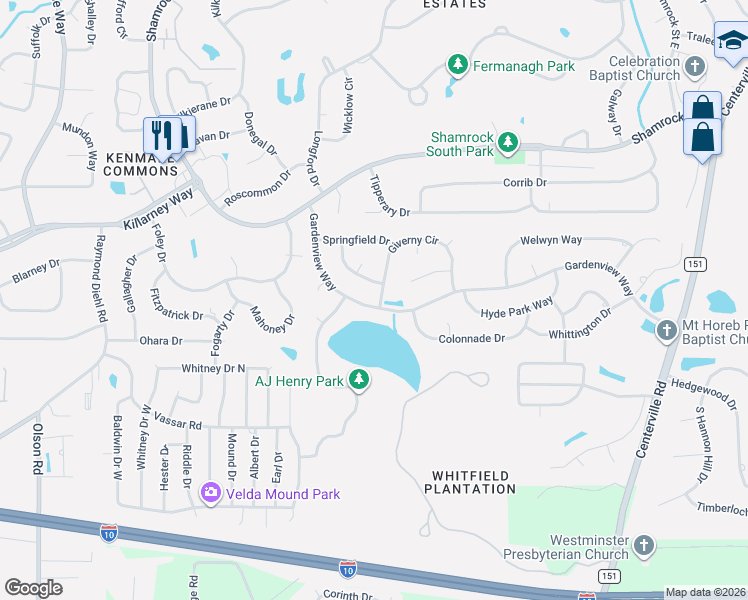 map of restaurants, bars, coffee shops, grocery stores, and more near 3560 Stowe Trce in Tallahassee