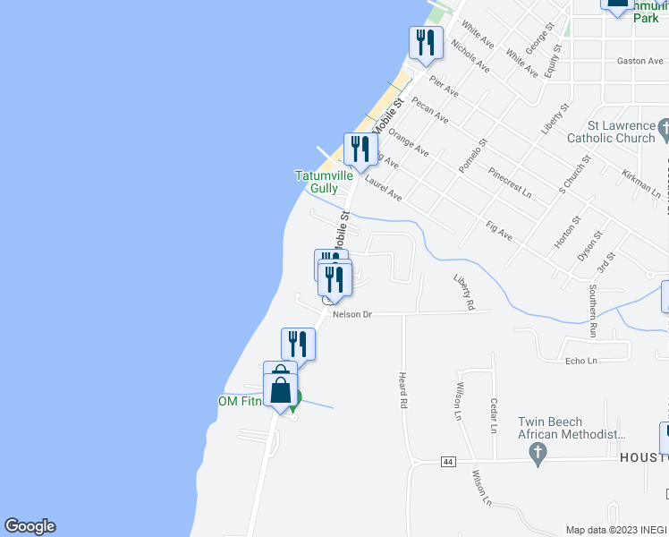 map of restaurants, bars, coffee shops, grocery stores, and more near 738 County Road 98 in Fairhope