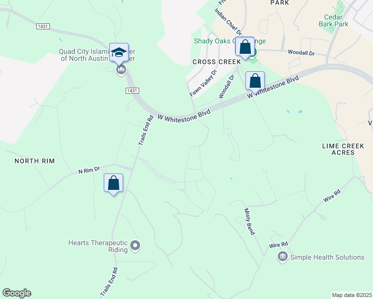 map of restaurants, bars, coffee shops, grocery stores, and more near 1023 Valley View Drive in Cedar Park