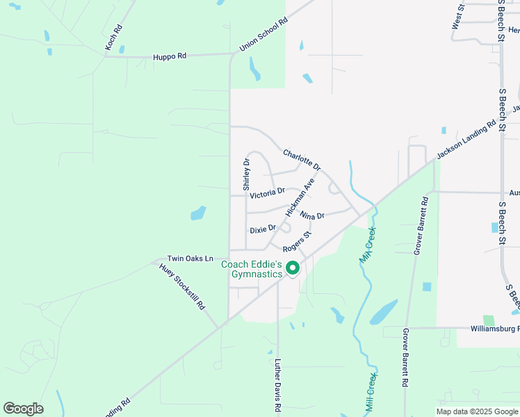 map of restaurants, bars, coffee shops, grocery stores, and more near 2803 Victoria Drive in Picayune