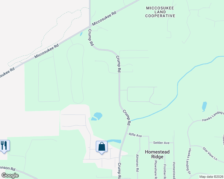 map of restaurants, bars, coffee shops, grocery stores, and more near 3364 Crump Road in Tallahassee