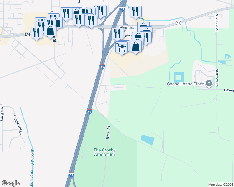 map of restaurants, bars, coffee shops, grocery stores, and more near 98 Ridge Crest Dr in Picayune