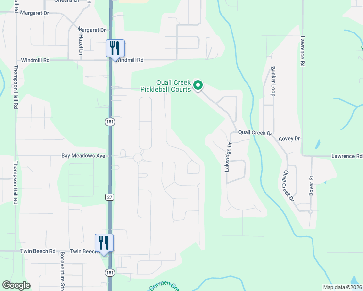 map of restaurants, bars, coffee shops, grocery stores, and more near 169 Club Drive in Fairhope