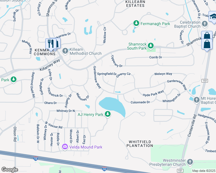 map of restaurants, bars, coffee shops, grocery stores, and more near 3560 Stowe Trce in Tallahassee