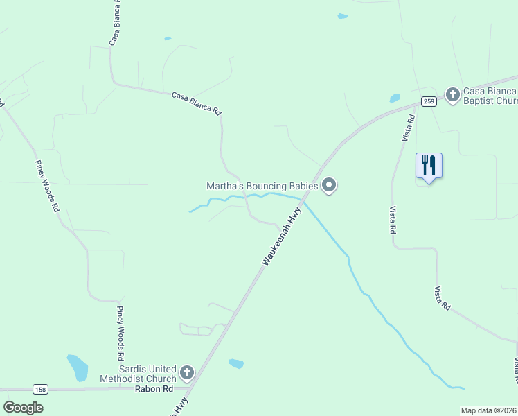 map of restaurants, bars, coffee shops, grocery stores, and more near 362 Creekside Court in Monticello