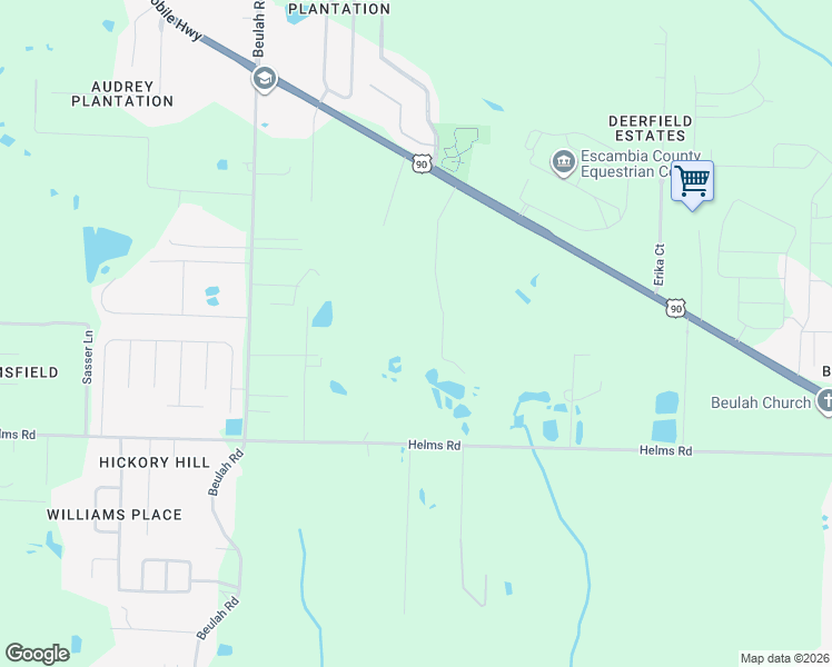 map of restaurants, bars, coffee shops, grocery stores, and more near 7907 Thomley Trail in Pensacola