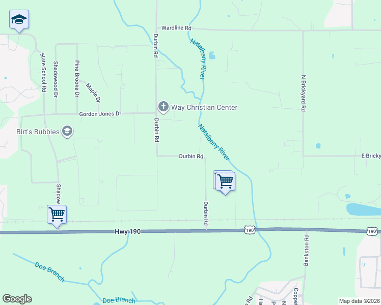 map of restaurants, bars, coffee shops, grocery stores, and more near 45251 Durbin Road in Hammond