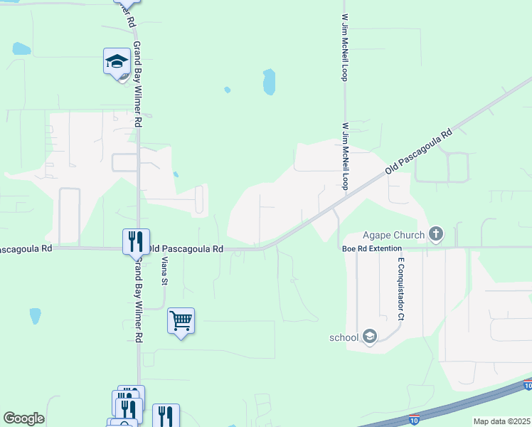 map of restaurants, bars, coffee shops, grocery stores, and more near 8661 Grand Country Lane in Grand Bay