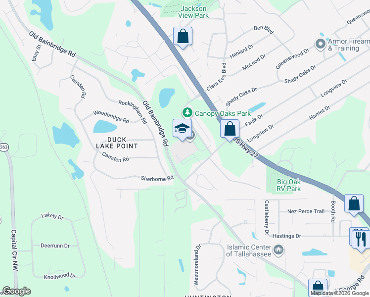 map of restaurants, bars, coffee shops, grocery stores, and more near Layla St in Tallahassee