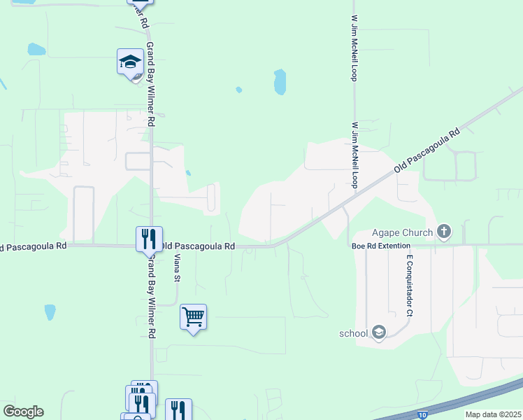 map of restaurants, bars, coffee shops, grocery stores, and more near 8661 Grand Country Lane in Grand Bay