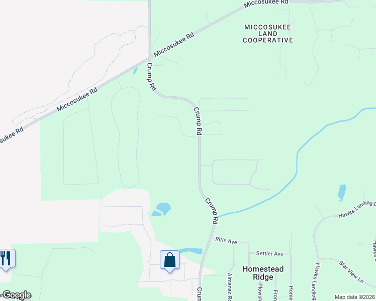 map of restaurants, bars, coffee shops, grocery stores, and more near 3364-3528 Crump Road in Tallahassee