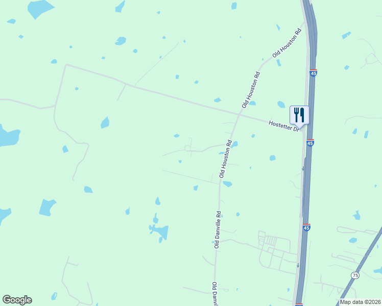 map of restaurants, bars, coffee shops, grocery stores, and more near 18491 Old Danville Road in Willis
