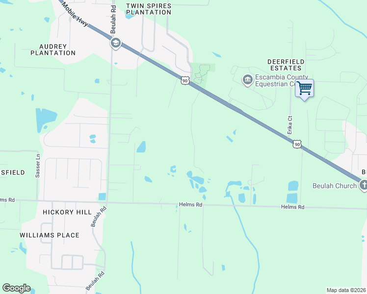 map of restaurants, bars, coffee shops, grocery stores, and more near 7907 Thomley Trail in Pensacola