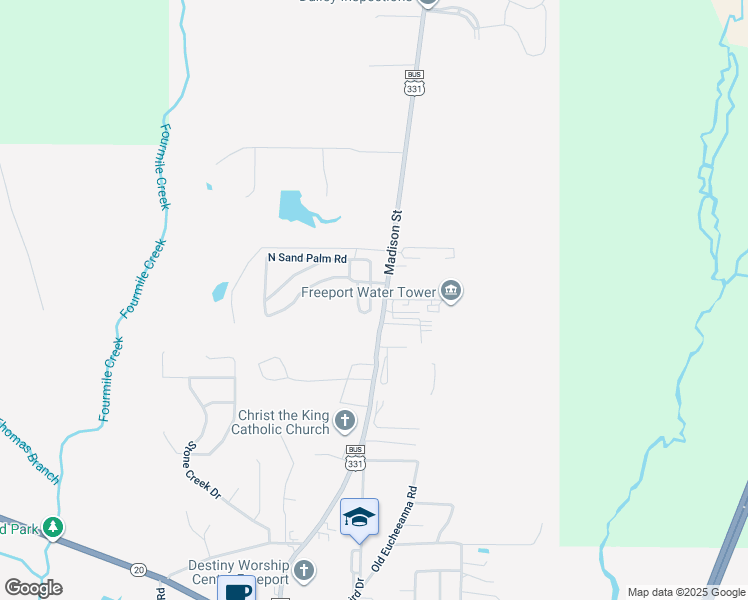 map of restaurants, bars, coffee shops, grocery stores, and more near 15139 U.S. 331 Business in Freeport