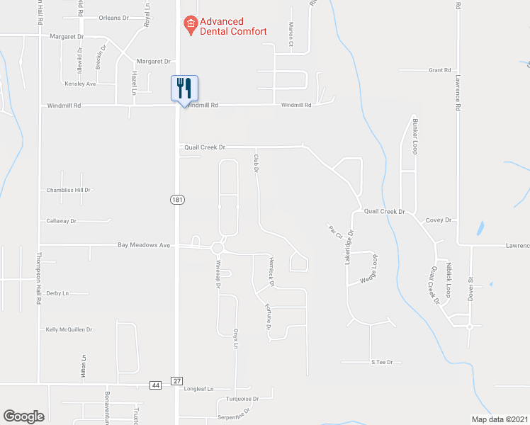 map of restaurants, bars, coffee shops, grocery stores, and more near 147 Club Drive in Fairhope