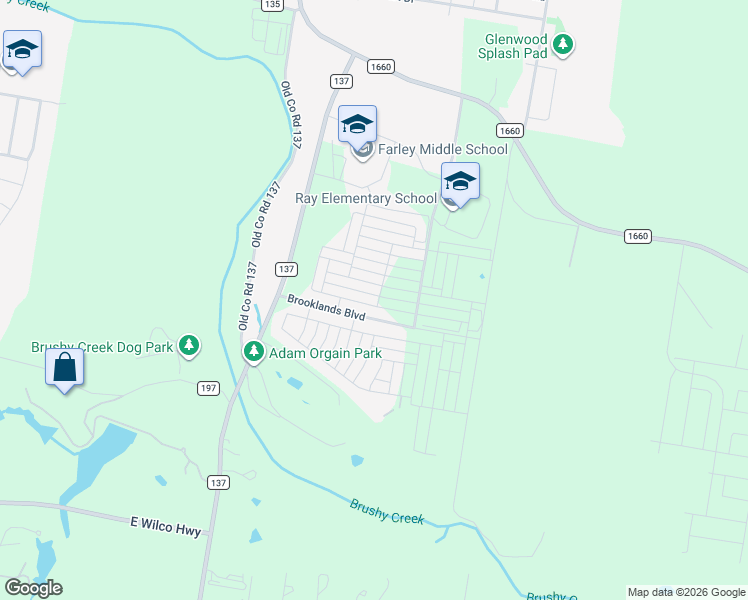 map of restaurants, bars, coffee shops, grocery stores, and more near 321 Clearlake Drive in Hutto
