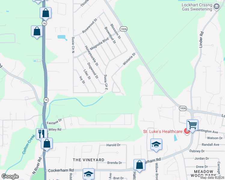map of restaurants, bars, coffee shops, grocery stores, and more near 30826 Daisy Street in Denham Springs