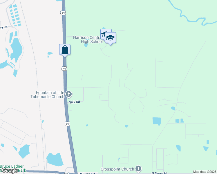 map of restaurants, bars, coffee shops, grocery stores, and more near 15400 North Fork Road in Gulfport