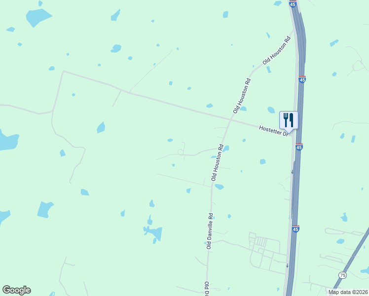 map of restaurants, bars, coffee shops, grocery stores, and more near 18491 Old Danville Road in Willis