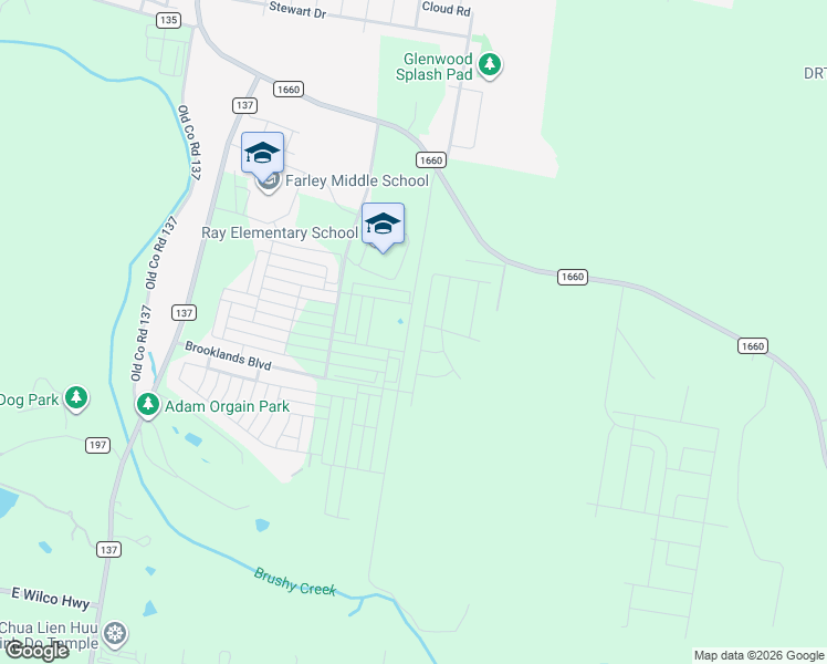 map of restaurants, bars, coffee shops, grocery stores, and more near 1111 Windrow Run in Hutto