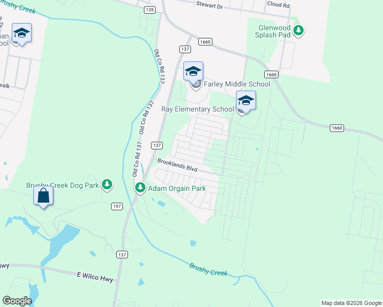 map of restaurants, bars, coffee shops, grocery stores, and more near 204 Timber Brook Drive in Hutto