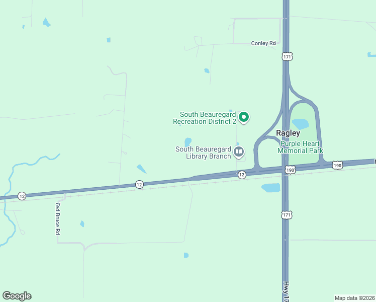map of restaurants, bars, coffee shops, grocery stores, and more near 244 Domingue Road in Ragley