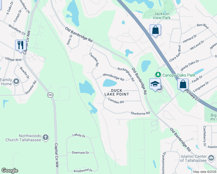 map of restaurants, bars, coffee shops, grocery stores, and more near 4252 Kensington Road in Tallahassee