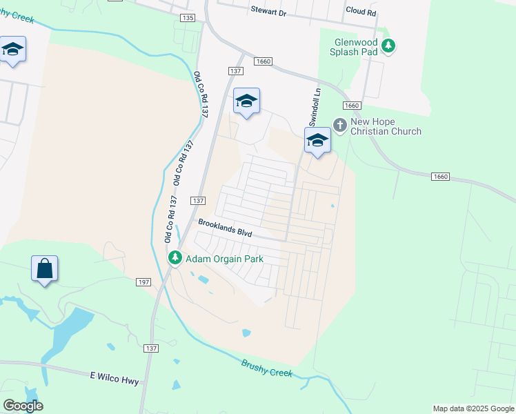 map of restaurants, bars, coffee shops, grocery stores, and more near 219 Timber Brook Drive in Hutto