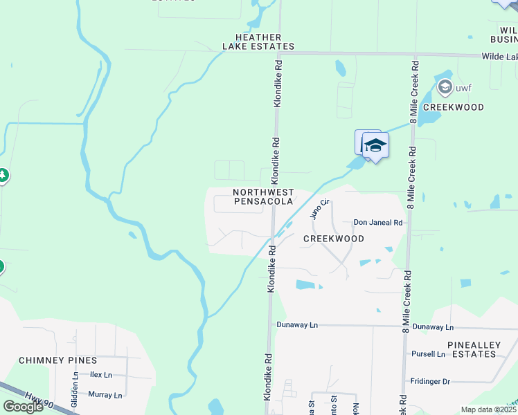 map of restaurants, bars, coffee shops, grocery stores, and more near 3435 Holt Circle in Pensacola