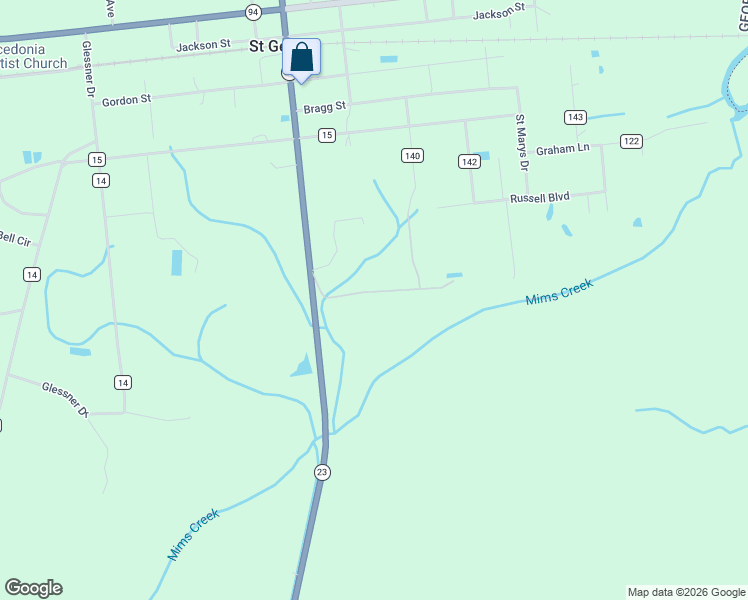 map of restaurants, bars, coffee shops, grocery stores, and more near R R Raulerson Road in Saint George