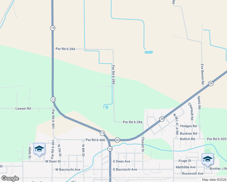 map of restaurants, bars, coffee shops, grocery stores, and more near Par Road 6-284 in Eunice