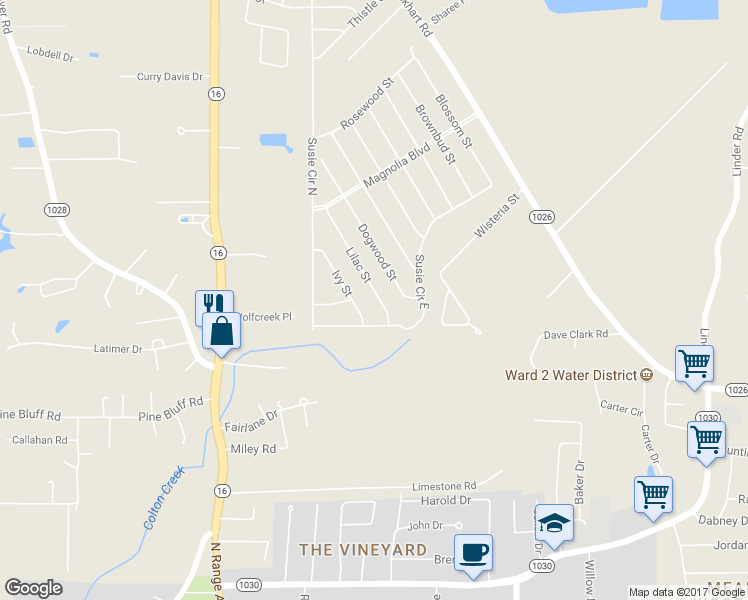 map of restaurants, bars, coffee shops, grocery stores, and more near 30841 Lilac Street in Denham Springs