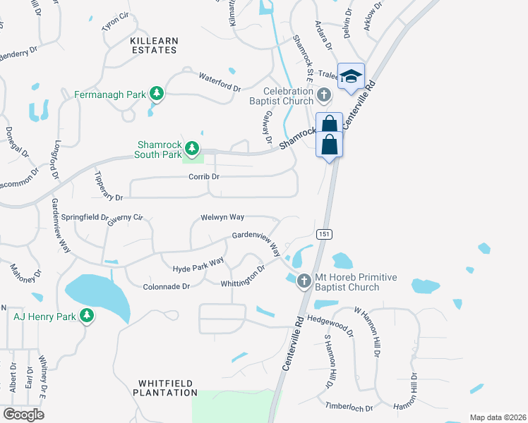 map of restaurants, bars, coffee shops, grocery stores, and more near 3424 Welwyn Way in Tallahassee