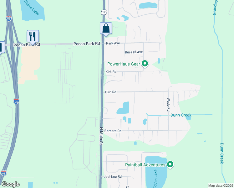 map of restaurants, bars, coffee shops, grocery stores, and more near 127 Bird Road in Jacksonville