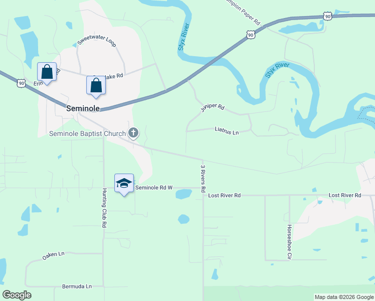 map of restaurants, bars, coffee shops, grocery stores, and more near 33184-33698 Browns Landing Rd in Baldwin