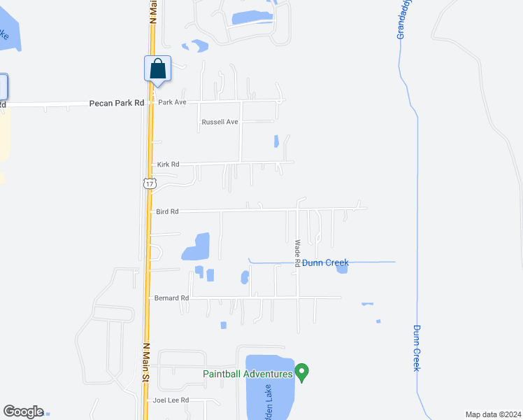 map of restaurants, bars, coffee shops, grocery stores, and more near Bird Road in Jacksonville