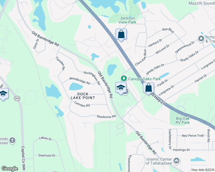 map of restaurants, bars, coffee shops, grocery stores, and more near 4276 Old Bainbridge Road in Tallahassee