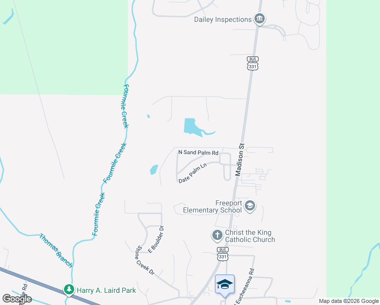 map of restaurants, bars, coffee shops, grocery stores, and more near 184 North Sand Palm Road in Freeport